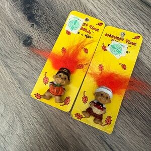 VTG Harvest Time Troll Dolls with Orange Hair